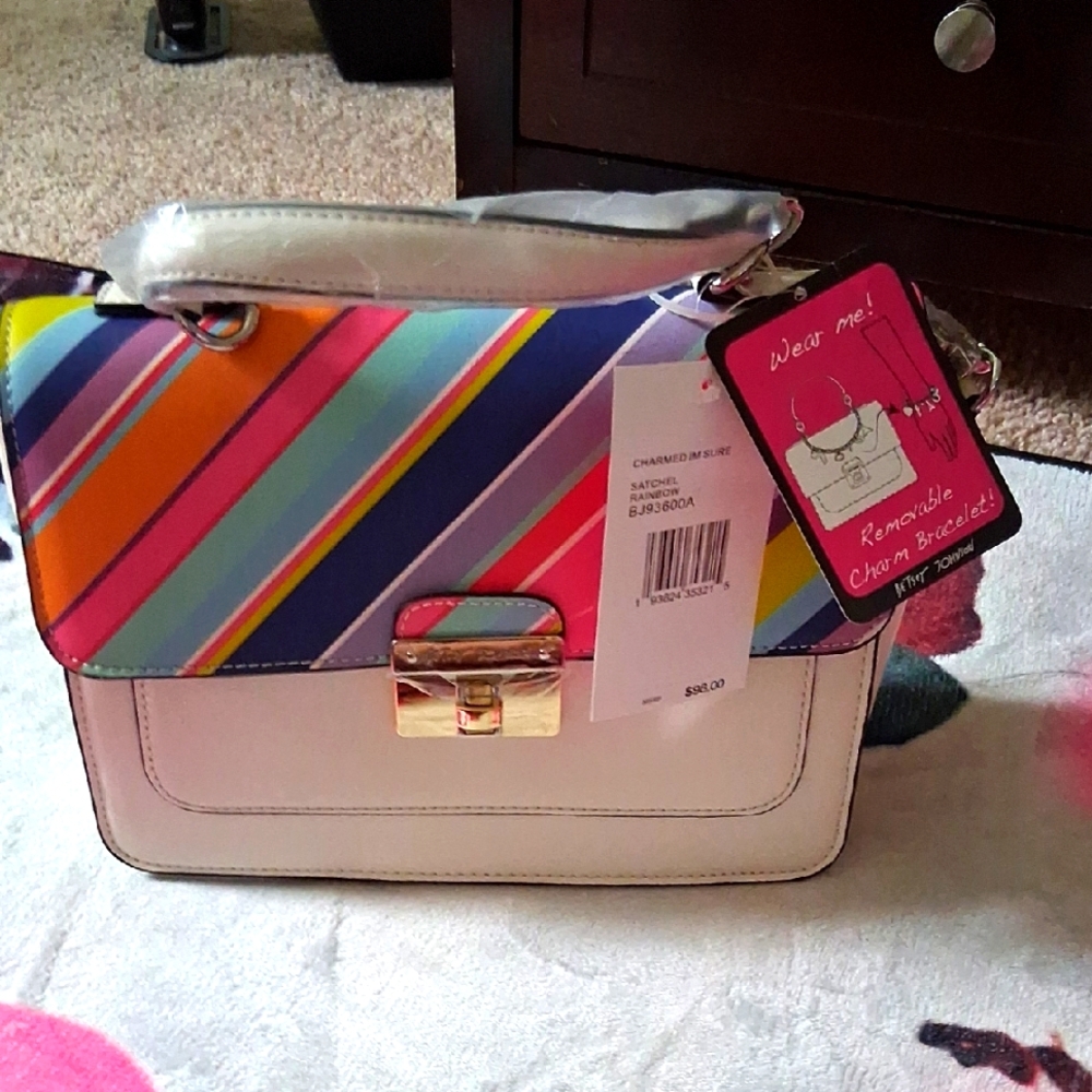Betsey Johnson Multicolor Striped Satchel